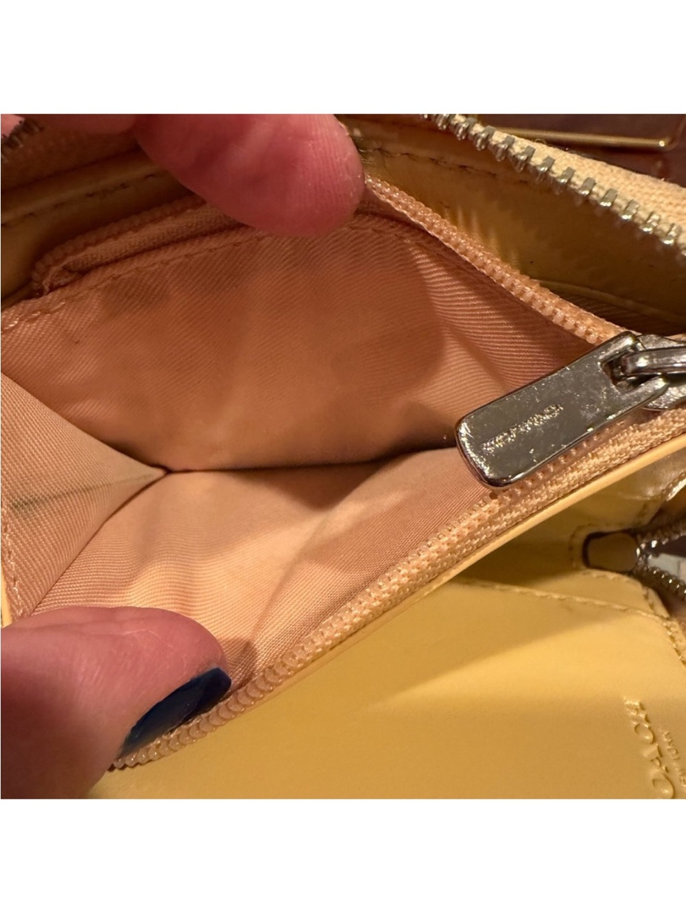 Coach Yellow Floral Patent Leather Zip Wallet - Picture 9 of 11